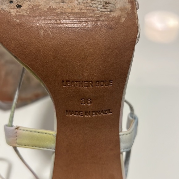 L’Intervalle Multi Coloured Tie Dye Leather Lace Up Heels w/ Creative Heel Sz 36 - Picture 9 of 11